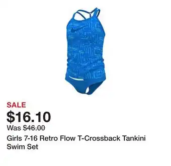 Belk Girls 7-16 Retro Flow T-Crossback Tankini Swim Set offer