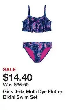 Belk Girls 4-6x Multi Dye Flutter Bikini Swim Set offer