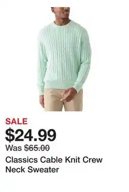 Belk Classics Cable Knit Crew Neck Sweater offer