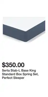 Big Lots Serta Stab-L Base King Standard Box Spring Set, Perfect Sleeper offer