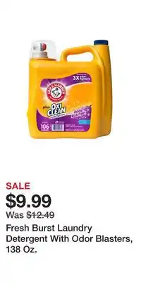 Big Lots Fresh Burst Laundry Detergent With Odor Blasters, 138 Oz offer