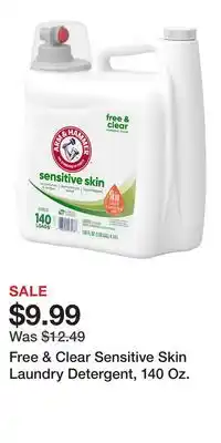 Big Lots Free & Clear Sensitive Skin Laundry Detergent, 140 Oz offer