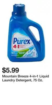 Big Lots Mountain Breeze 4-in-1 Liquid Laundry Detergent, 75 Oz offer