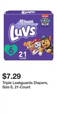 Big Lots Triple Leakguards Diapers, Size 6, 21-Count offer