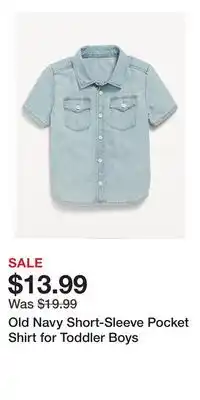 Old Navy Old Navy Short-Sleeve Pocket Shirt for Toddler Boys offer