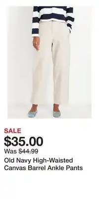 Old Navy Old Navy High-Waisted Canvas Barrel Ankle Pants offer