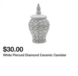 Belk White Pierced Diamond Ceramic Canister offer