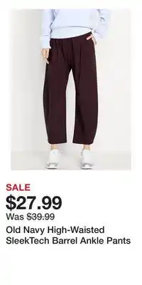 Old Navy Old Navy High-Waisted SleekTech Barrel Ankle Pants offer