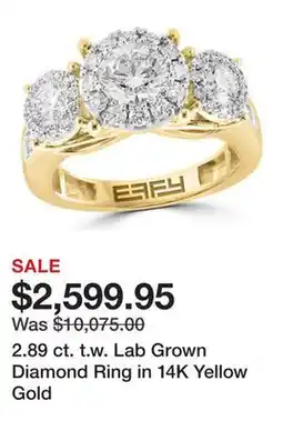 Belk 2.89 ct. t.w. Lab Grown Diamond Ring in 14K Yellow Gold offer