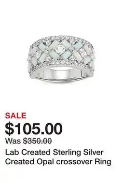 Belk Lab Created Sterling Silver Created Opal crossover Ring offer