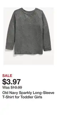 Old Navy Old Navy Sparkly Long-Sleeve T-Shirt for Toddler Girls offer