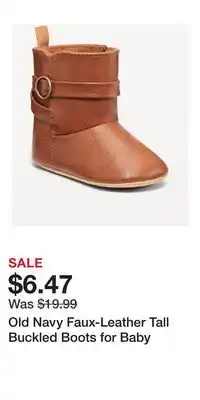 Old Navy Old Navy Faux-Leather Tall Buckled Boots for Baby offer