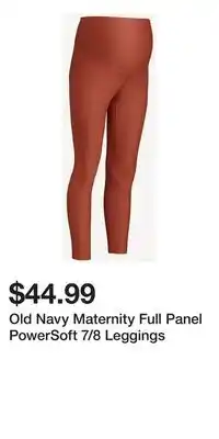 Old Navy Old Navy Maternity Full Panel PowerSoft 7/8 Leggings offer