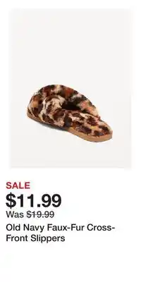 Old Navy Old Navy Faux-Fur Cross-Front Slippers offer