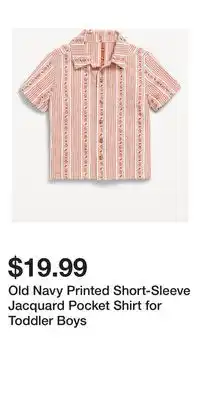 Old Navy Old Navy Printed Short-Sleeve Jacquard Pocket Shirt for Toddler Boys offer