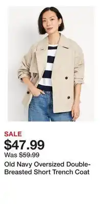 Old Navy Old Navy Oversized Double-Breasted Short Trench Coat offer