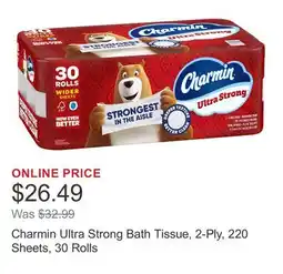 Costco Charmin Ultra Strong Bath Tissue, 2-Ply, 220 Sheets, 30 Rolls offer