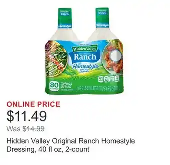 Costco Hidden Valley Original Ranch Homestyle Dressing, 40 fl oz, 2-count offer