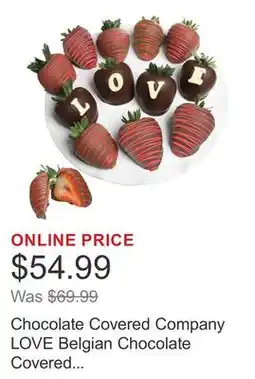 Costco Chocolate Covered Company LOVE Belgian Chocolate Covered Strawberries, 12 count offer