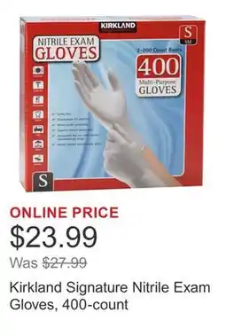 Costco Kirkland Signature Nitrile Exam Gloves, 400-count offer