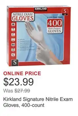 Costco Kirkland Signature Nitrile Exam Gloves, 400-count offer