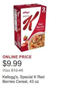 Costco Kellogg's, Special K Red Berries Cereal, 43 oz offer