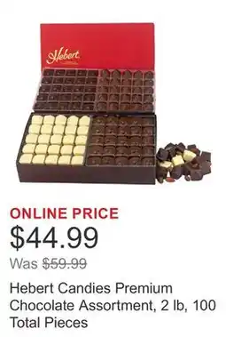 Costco Hebert Candies Premium Chocolate Assortment, 2 lb, 100 Total Pieces offer