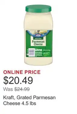 Costco Kraft, Grated Parmesan Cheese 4.5 lbs offer