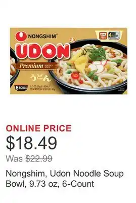 Costco Nongshim, Udon Noodle Soup Bowl, 9.73 oz, 6-Count offer