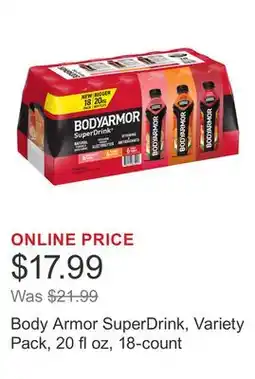 Costco Body Armor SuperDrink, Variety Pack, 20 fl oz, 18-count offer