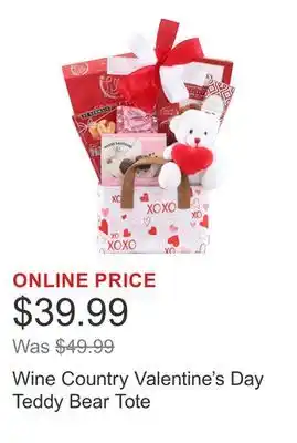 Costco Wine Country Valentine's Day Teddy Bear Tote offer