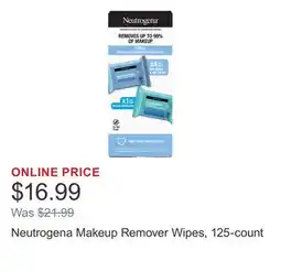 Costco Neutrogena Makeup Remover Wipes, 125-count offer