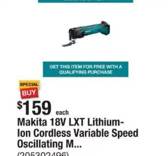 The Home Depot Makita 18V LXT Lithium- Ion Cordless Variable Speed Oscillating M... offer