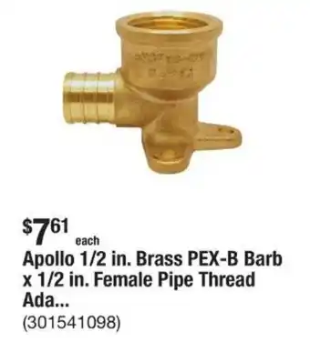 The Home Depot Apollo 1/2 in. Brass PEX-B Barb x 1/2 in. Female Pipe Thread Ada... offer