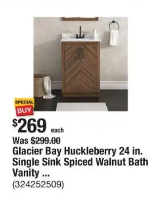 The Home Depot Glacier Bay Huckleberry Single Sink Spiced Walnut Bath Vanity offer