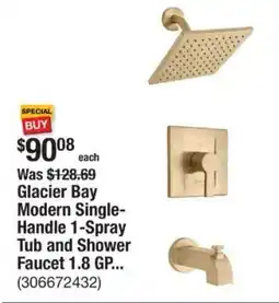 The Home Depot Glacier Bay Modern Single- Handle 1-Spray Tub and Shower Faucet 1.8 GP... offer