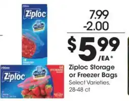 Kroger Ziploc Storage or Freezer Bags offer