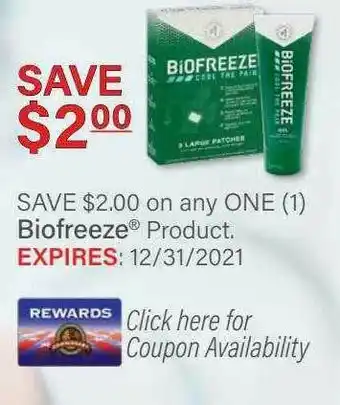 Commissary Biofreeze offer