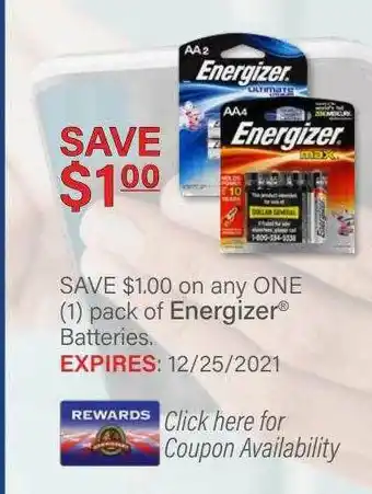 Commissary Energizer Batteries offer