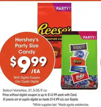 Ralphs Hershey's Party Size Candy offer