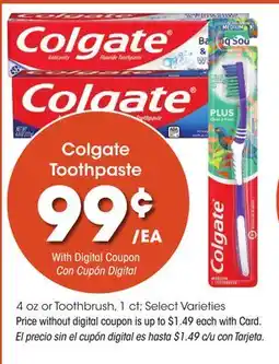 Ralphs Colgate Toothpaste offer