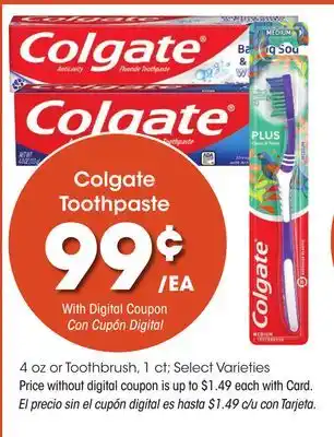 Ralphs Colgate Toothpaste offer