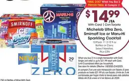 Ralphs Michelob Ultra Zero, Smirnoff Ice or Maru-Hi Sparkling Cocktail offer