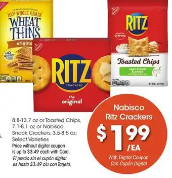 Ralphs Nabisco Ritz Crackers offer