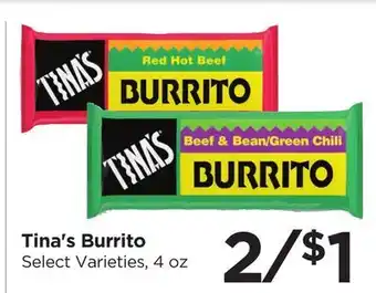 Food 4 Less Tina's Burrito offer