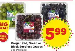 Food 4 Less Kroger Red, Green or Black Seedless Grapes offer