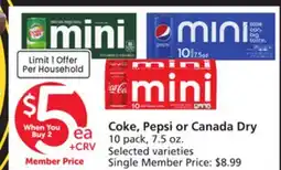 Vons Coke, Pepsi or Canada Dry offer