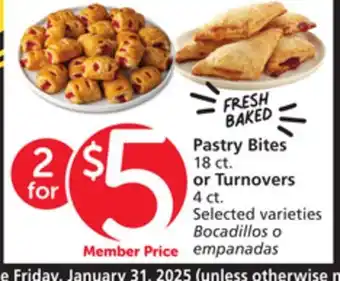 Vons Pastry Bites 18 ct. or Turnovers 4 ct offer