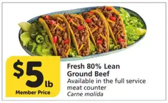 Vons Fresh 80% Lean Ground Beef offer