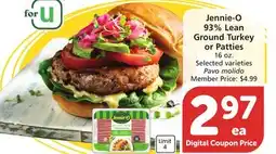 Vons Jennie-O 93% Lean Ground Turkey or Patties offer